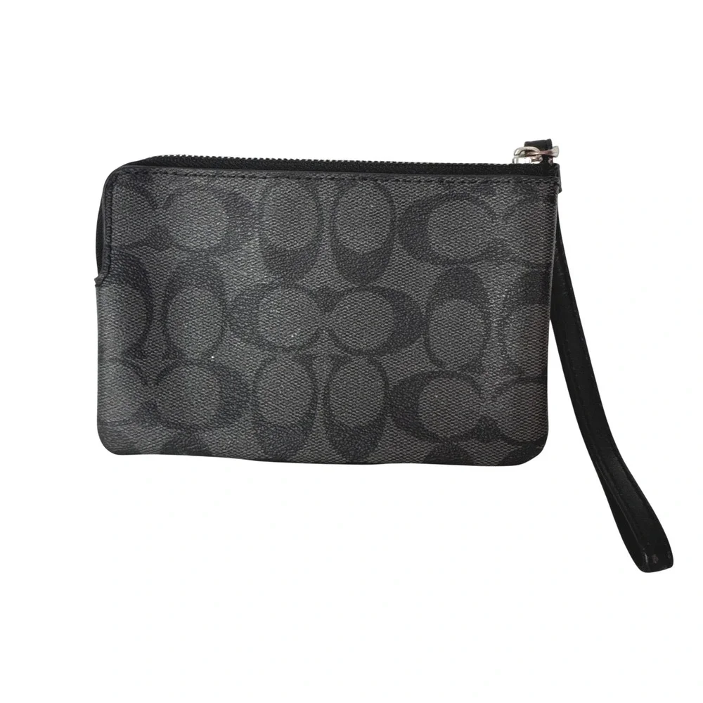 Coach‎ Signature Canvas Corner Zip Wristlet